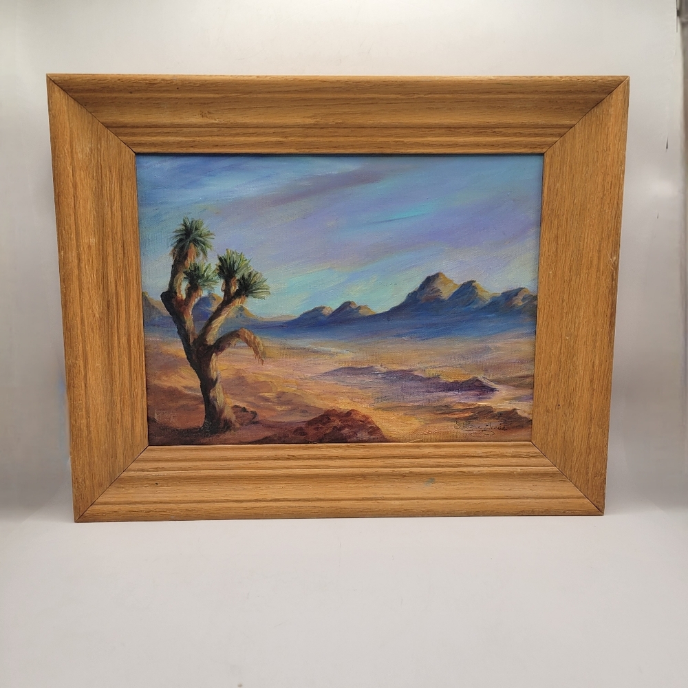 Vintage Joshua Tree Painting Eugina Gene Beebe Yucca Valley Hi Desert Artist